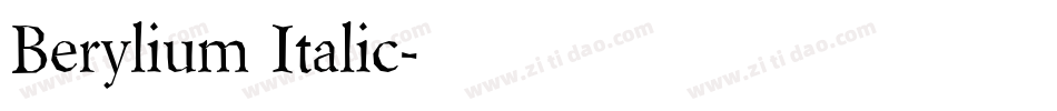 Berylium Italic字体转换